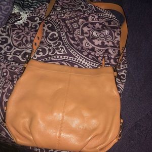 Tangerine orange Coach crossbody